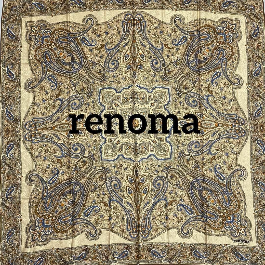 RENOMA(レノマ)の未使用品 ★renoma★ スカーフ ペイズリー柄 シルク 日本製 ブラウン レディースのファッション小物(バンダナ/スカーフ)の商品写真