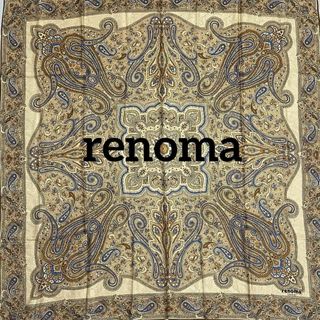 レノマ(RENOMA)の未使用品 ★renoma★ スカーフ ペイズリー柄 シルク 日本製 ブラウン(バンダナ/スカーフ)