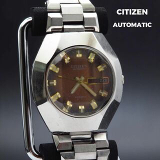 シチズン(CITIZEN)のCITIZEN 自動巻き腕時計 デイデイト 立体風防 ブラウングラデーション(腕時計(アナログ))