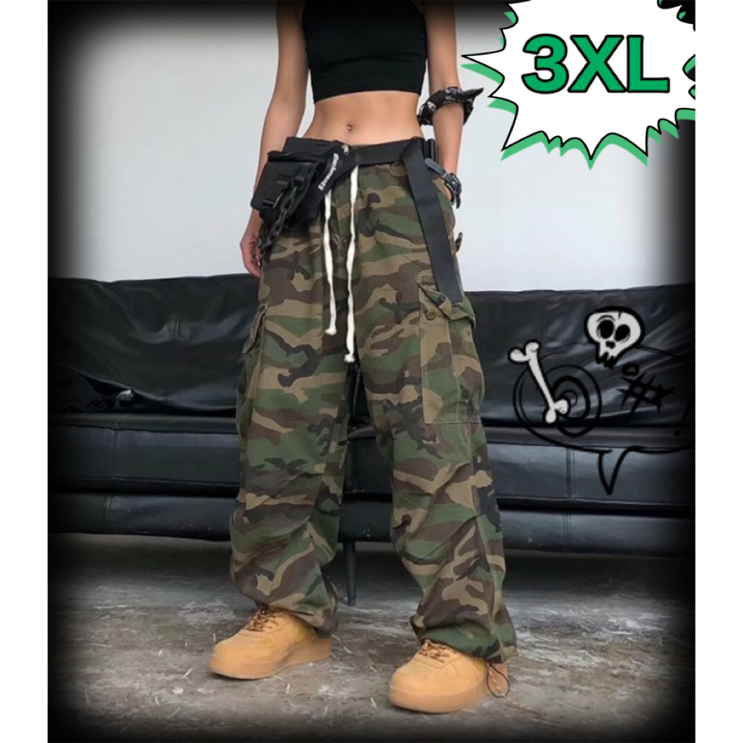 3XL カモフラ 迷彩　カジュアル パンツ ストリート ユニセックス  韓国 メンズのパンツ(ワークパンツ/カーゴパンツ)の商品写真