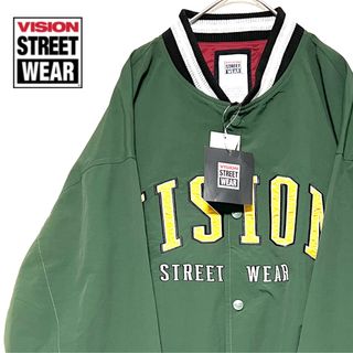 ヴィジョン ストリート ウェア(VISION STREET WEAR)の【タグ付き新品】定価¥8690 VISION STREET WEAR スタジャン(ナイロンジャケット)