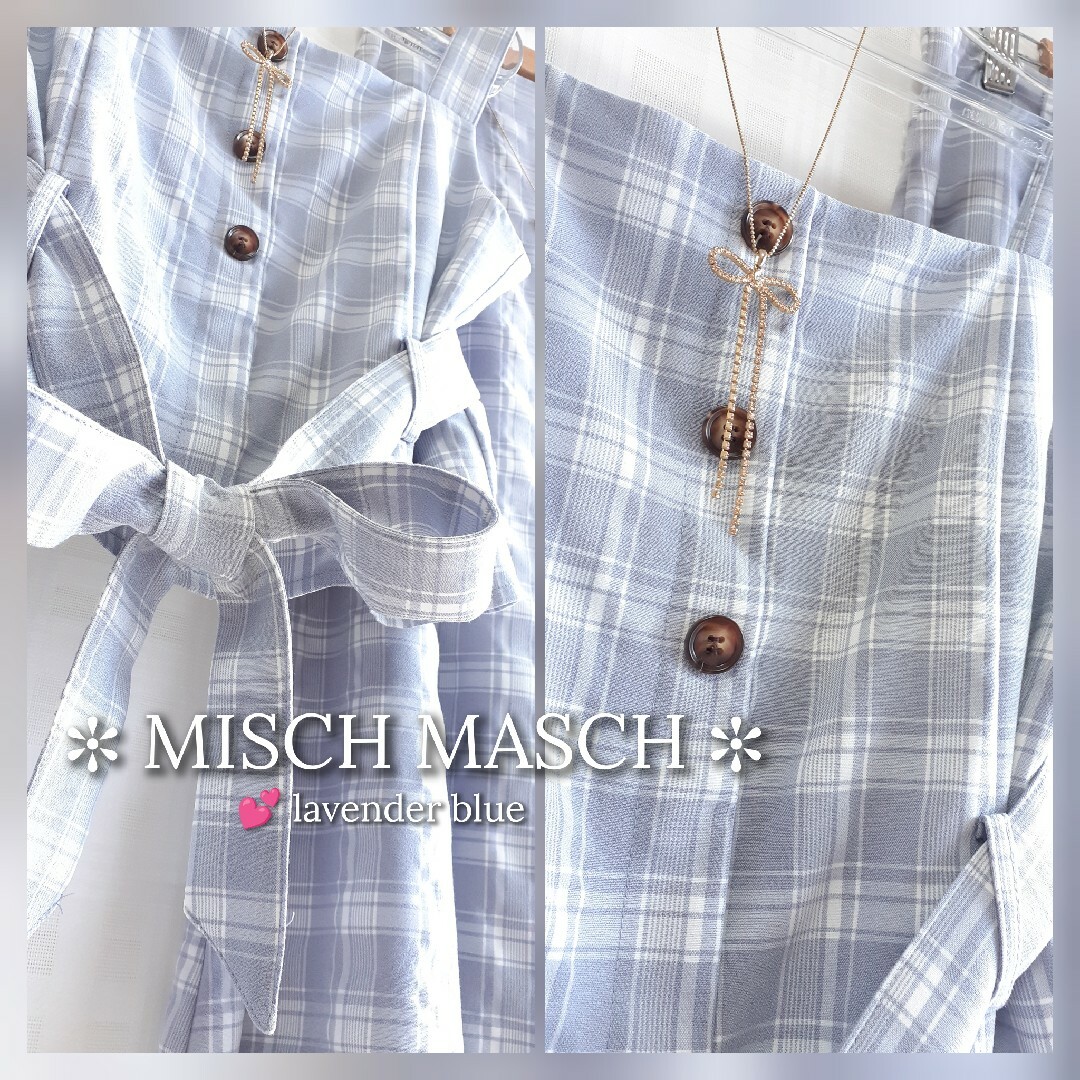 MISCH MASCH(ミッシュマッシュ)の美品 MISCH MASCH チェックビスチェ セットアップワンピース レディースのワンピース(ひざ丈ワンピース)の商品写真