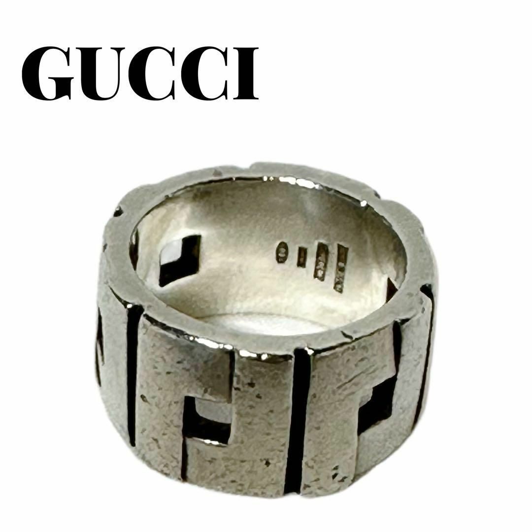 Gucci(グッチ)のGUCCI / グッチ　Gロゴ　ワイドリング　シルバー925 メンズのアクセサリー(リング(指輪))の商品写真