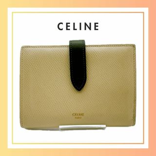 セリーヌ(celine)のセリーヌ ミディアムストラップ 二つ折り財布 10B643　ベージュ　レディース(財布)