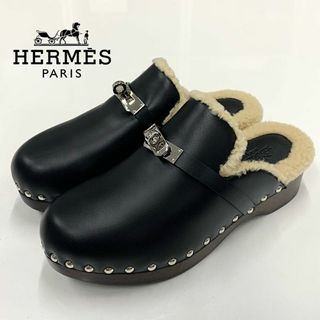 エルメス(Hermes)の9048 エルメス カルロッタ レザー ムートン ケリー金具  サボ サンダル(サンダル)