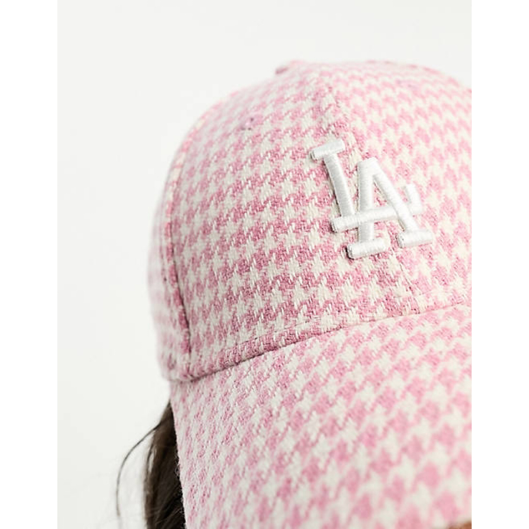 NEW ERA(ニューエラー)のニューエラ 9FORTY キャップ 帽子 LA千鳥格子 千ドジャース ピンク  レディースの帽子(キャップ)の商品写真