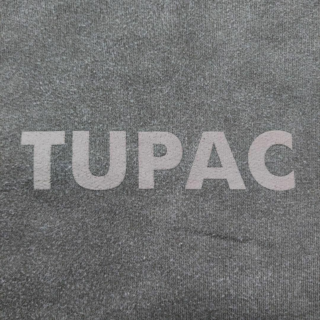 2PAC スウェットパーカ プルオーバー グレーチャコール ビッグプリント M メンズのトップス(パーカー)の商品写真