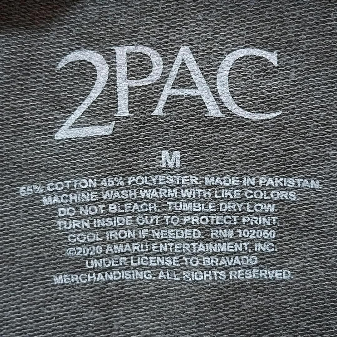 2PAC スウェットパーカ プルオーバー グレーチャコール ビッグプリント M メンズのトップス(パーカー)の商品写真