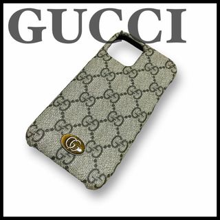 グッチ(Gucci)の【未使用級美品】グッチ iPhone11Proケース GG柄　金具　ベージュ(iPhoneケース)