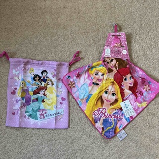 ディズニー(Disney)のディズニー　プリンセス　ループタオル　巾着　セット(タオル/バス用品)