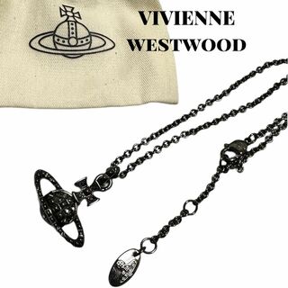 ヴィヴィアンウエストウッド(Vivienne Westwood)の極美品　VIVIENNE WESTWOOD 　オーブ　ネックレス　ブラックカラー(ネックレス)