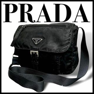 プラダ(PRADA)の✨逸品✨ プラダ ショルダーバッグ 斜め掛け ポシェット 黒 ナイロン 三角ロゴ(ショルダーバッグ)