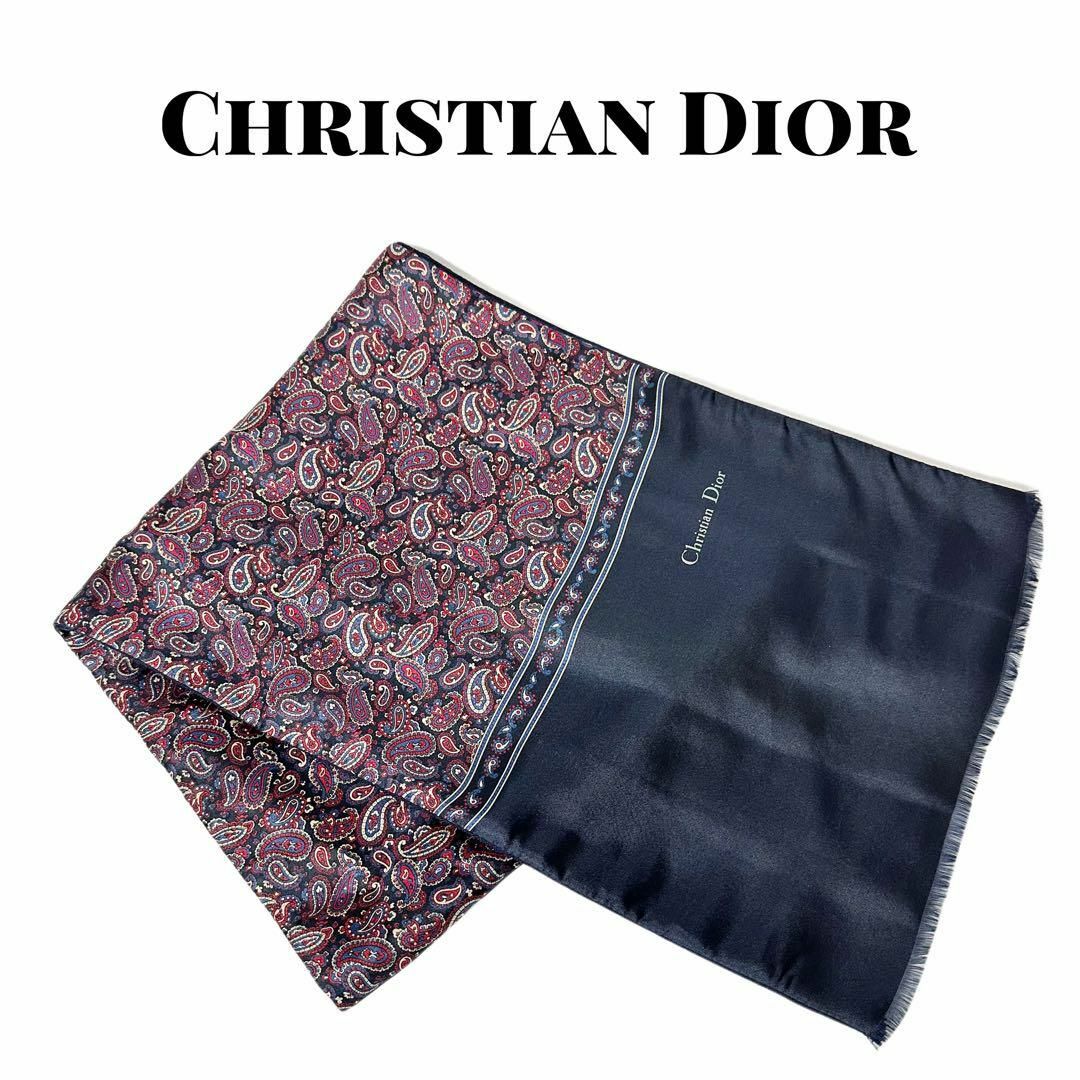 Christian Dior(クリスチャンディオール)のChristian Dior / クリスチャンディオール　ペイズリー柄　マフラー レディースのファッション小物(マフラー/ショール)の商品写真