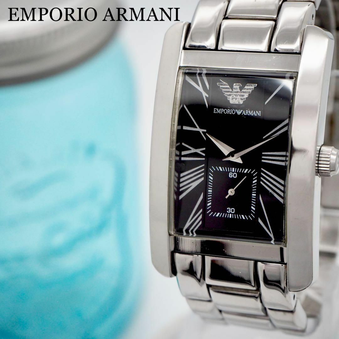 Emporio Armani(エンポリオアルマーニ)の545 【美品】エンポリオアルマーニ時計　メンズ腕時計　シルバー　ブラック　人気 メンズの時計(腕時計(アナログ))の商品写真