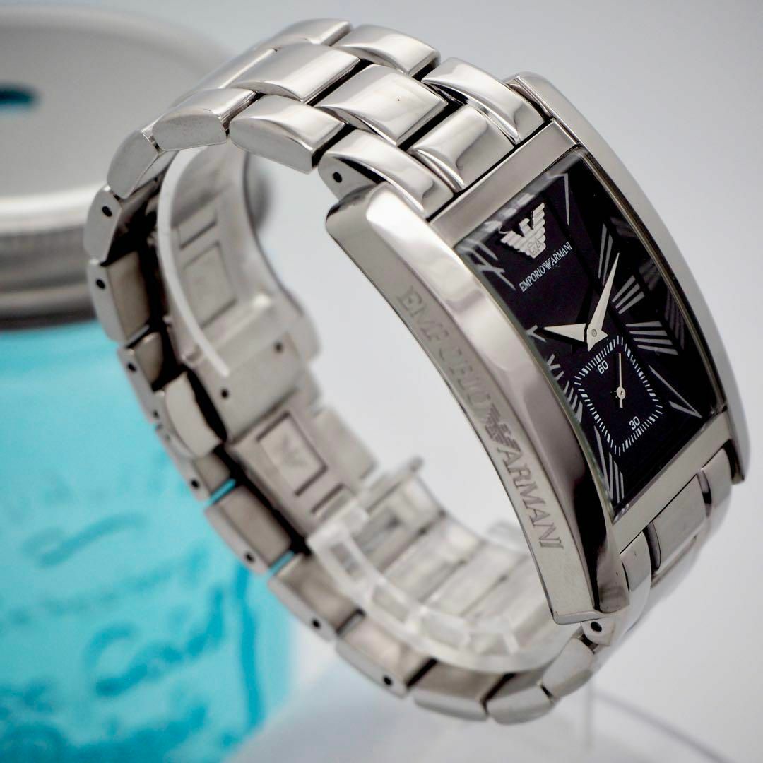 Emporio Armani(エンポリオアルマーニ)の545 【美品】エンポリオアルマーニ時計　メンズ腕時計　シルバー　ブラック　人気 メンズの時計(腕時計(アナログ))の商品写真