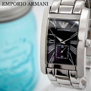 エンポリオアルマーニ(Emporio Armani)の545 【美品】エンポリオアルマーニ時計　メンズ腕時計　シルバー　ブラック　人気(腕時計(アナログ))