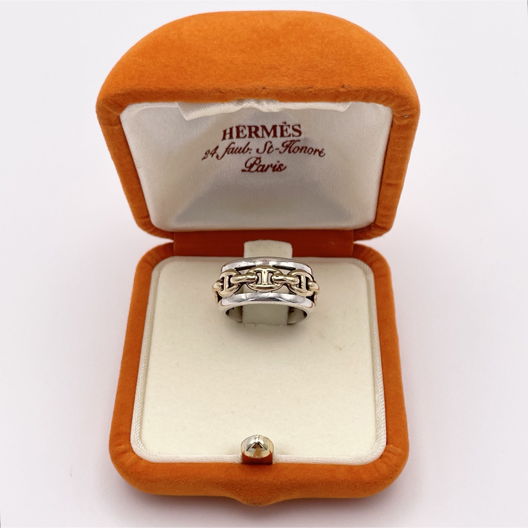 Hermes(エルメス)のHERMES シェーヌダンクル ゴールド シルバー コンビ リング エルメス レディースのアクセサリー(リング(指輪))の商品写真