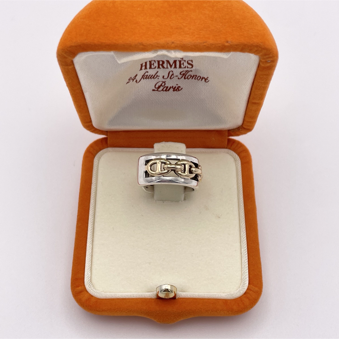 Hermes(エルメス)のHERMES シェーヌダンクル ゴールド シルバー コンビ リング エルメス レディースのアクセサリー(リング(指輪))の商品写真