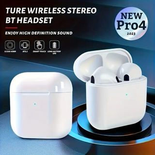 最新　ワイヤレス ホワイト　Airs Pro4　Bluetooth　イヤホン(ヘッドフォン/イヤフォン)