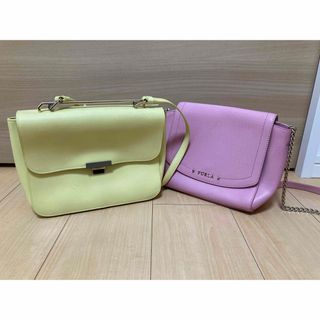 フルラ(Furla)のショルダーバッグ　フルラ　ピンク　FURLA ハンドバッグ　イエロー(ハンドバッグ)