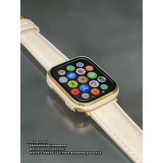 アップルウォッチ(Apple Watch)のアップルウォッチ 用 セラミック ケース 本革 レザー ベルト(その他)