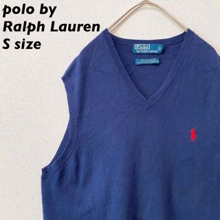 ラルフローレン(Ralph Lauren)の90s ポロバイラルフローレン　ニットベスト　セーター　カラーポニー　男女兼用(ベスト)