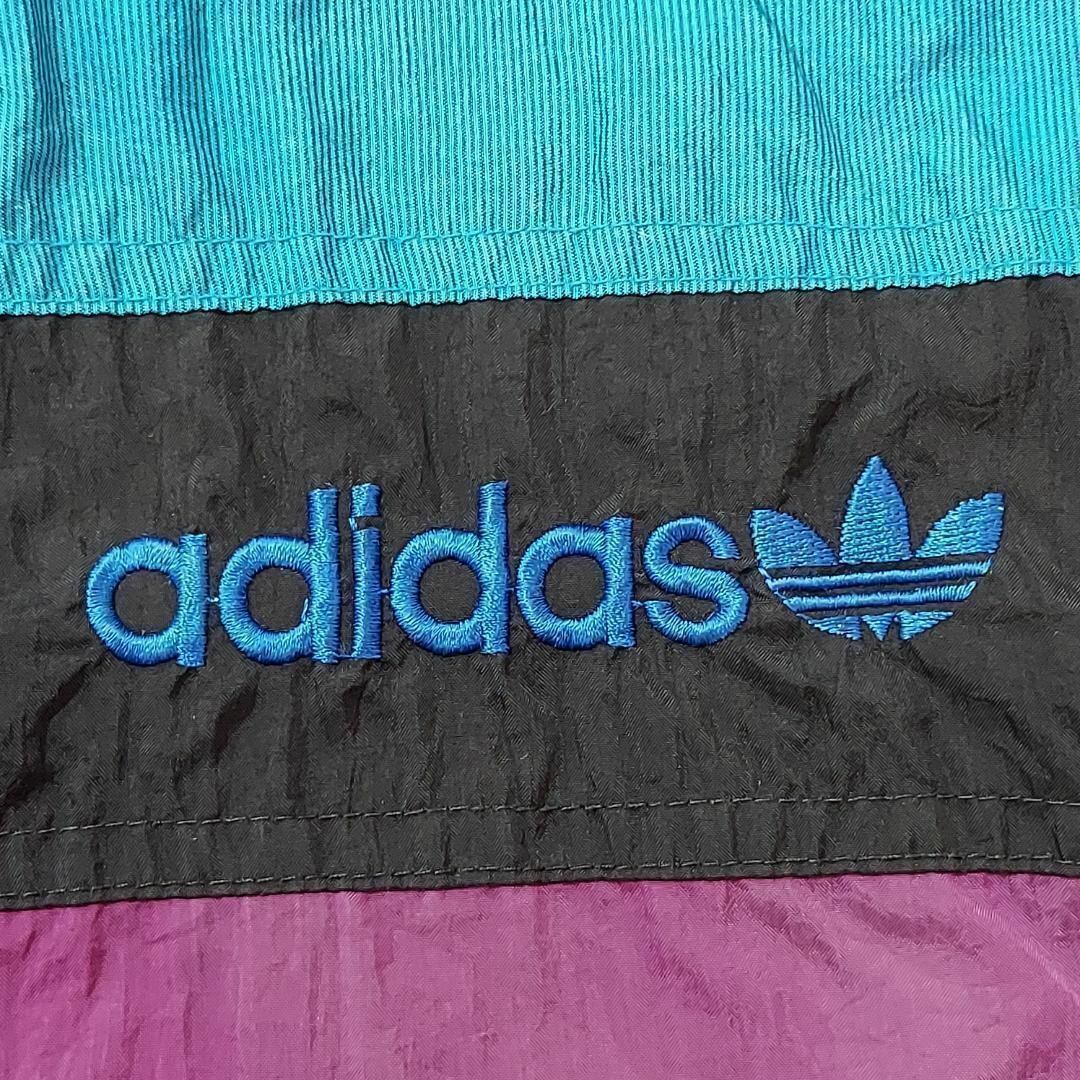 80s アディダス ファイヤーバード 刺繍ナイロンジャケット L 紫 80s アディダス ファイヤーバード 刺繍ナイロンジャケット L 紫