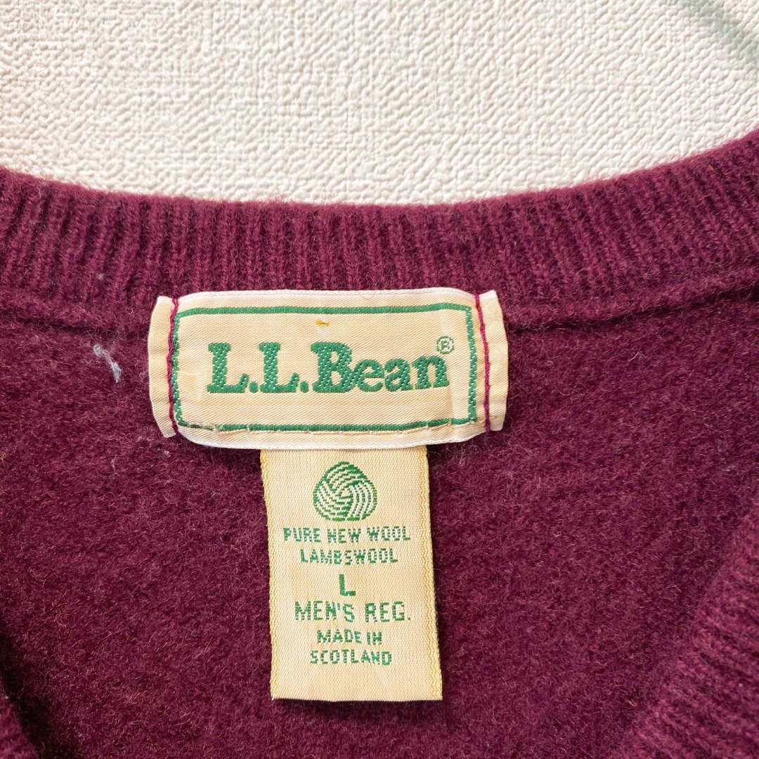 L.L.Bean(エルエルビーン)のエルエルビーン　ニットベスト　セーター　無地　プレーン　Vネック　男女兼用　L メンズのトップス(ベスト)の商品写真