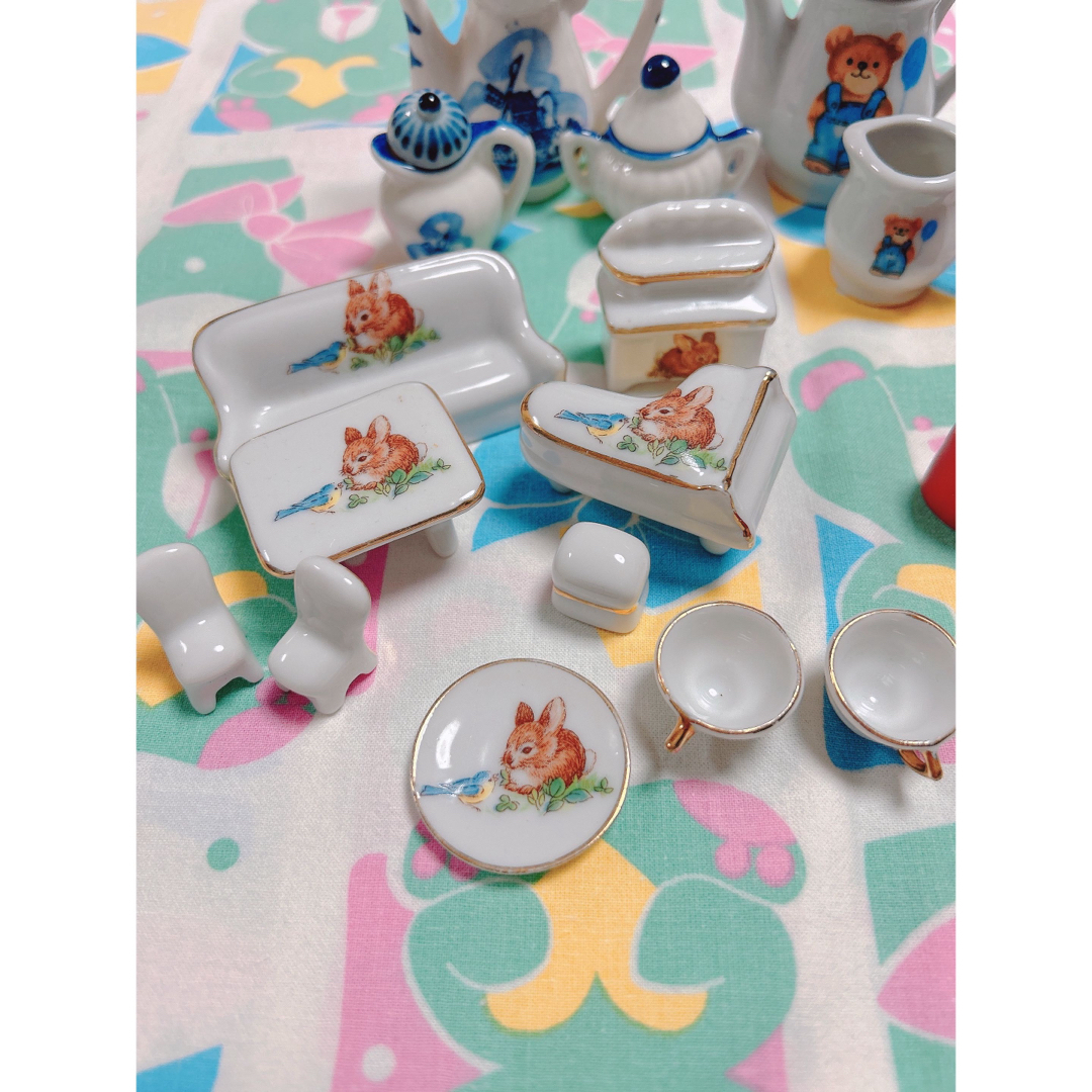 ドール用　おままごと　ミニチュア　陶器　ティーセット ハンドメイドのおもちゃ(ミニチュア)の商品写真