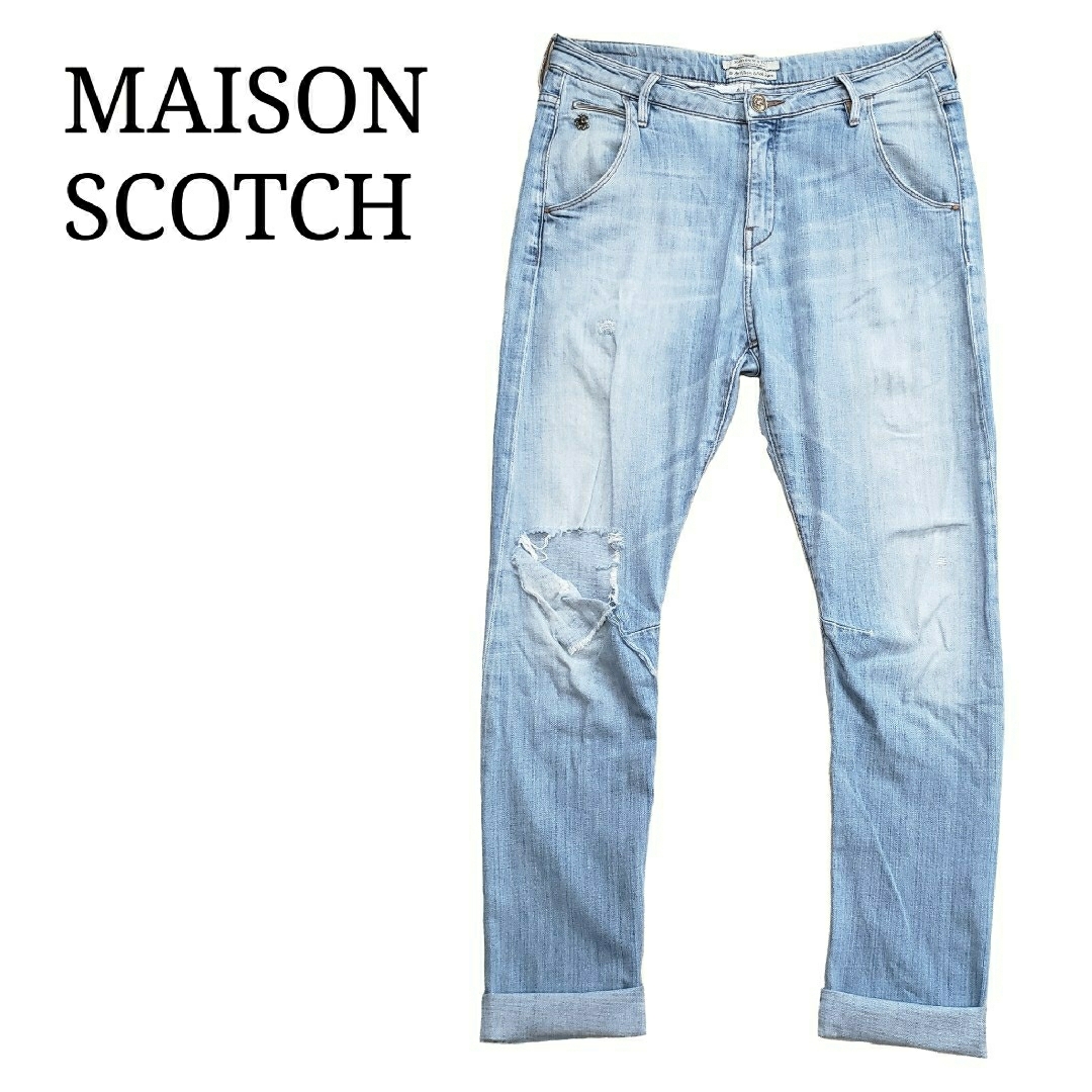 MAISON SCOTCH(メゾンスコッチ)のMAISON SCOTCH 28inch テーパード クラッシュ デニム パンツ レディースのパンツ(デニム/ジーンズ)の商品写真