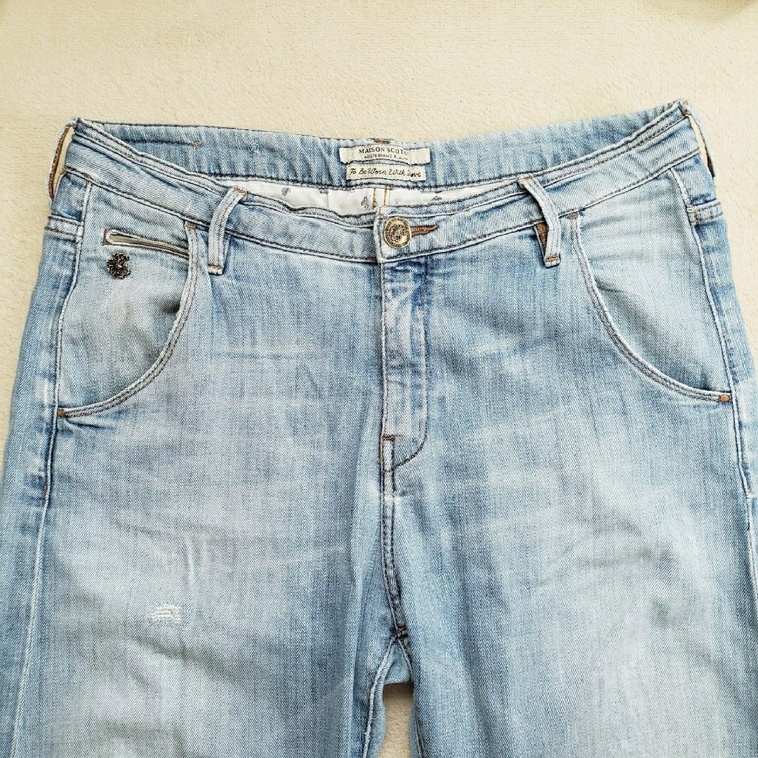 MAISON SCOTCH(メゾンスコッチ)のMAISON SCOTCH 28inch テーパード クラッシュ デニム パンツ レディースのパンツ(デニム/ジーンズ)の商品写真