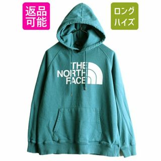 ザノースフェイス(THE NORTH FACE)のノースフェイス プリント スウェット フード パーカー レディース M 古着 The North Face アウトドア トレーナー プルオーバー 裏起毛 薄手(パーカー)