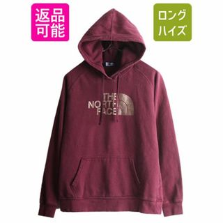 ザノースフェイス(THE NORTH FACE)のノースフェイス プリント スウェット フード パーカー レディース M 古着 アウトドア The North Face トレーナー プルオーバー 裏起毛 薄手(パーカー)