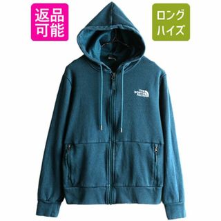 ザノースフェイス(THE NORTH FACE)のノースフェイス フルジップ スウェット フード パーカー レディース M アウトドア The North Face トレーナー ワンポイント 裏起毛 ブルー(パーカー)