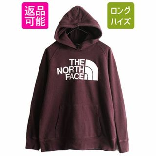 ザノースフェイス(THE NORTH FACE)のノースフェイス プリント スウェット フード パーカー レディース L アウトドア The North Face トレーナー プルオーバー 裏起毛 ブラウン(パーカー)