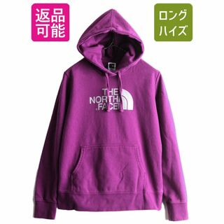 ザノースフェイス(THE NORTH FACE)のノースフェイス プリント スウェット フード パーカー レディース M アウトドア The North Face トレーナー プルオーバー 裏起毛 パープル(パーカー)