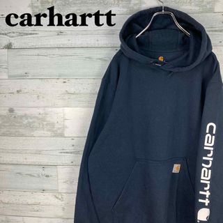 カーハート(carhartt)のカーハート メキシコ製 USサイズ ロゴタグ 袖ロゴ プルオーバー パーカー(パーカー)