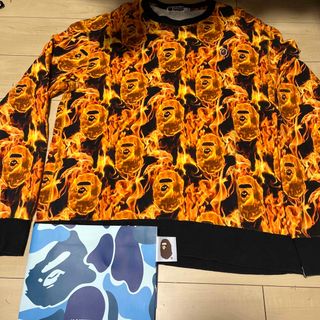 アベイシングエイプ(A BATHING APE)のアベイシングエイプ  ファイヤーデザイン スウェット 2xl 人気 bape(スウェット)