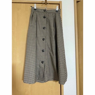 ジーユー(GU)のGU ガンクラブチェックフロントボタンスカート(ひざ丈スカート)