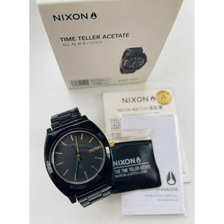 ニクソン(NIXON)の【電池新品の美品】NIXONのTIME TELLER  ブラック×ゴールド！(腕時計)