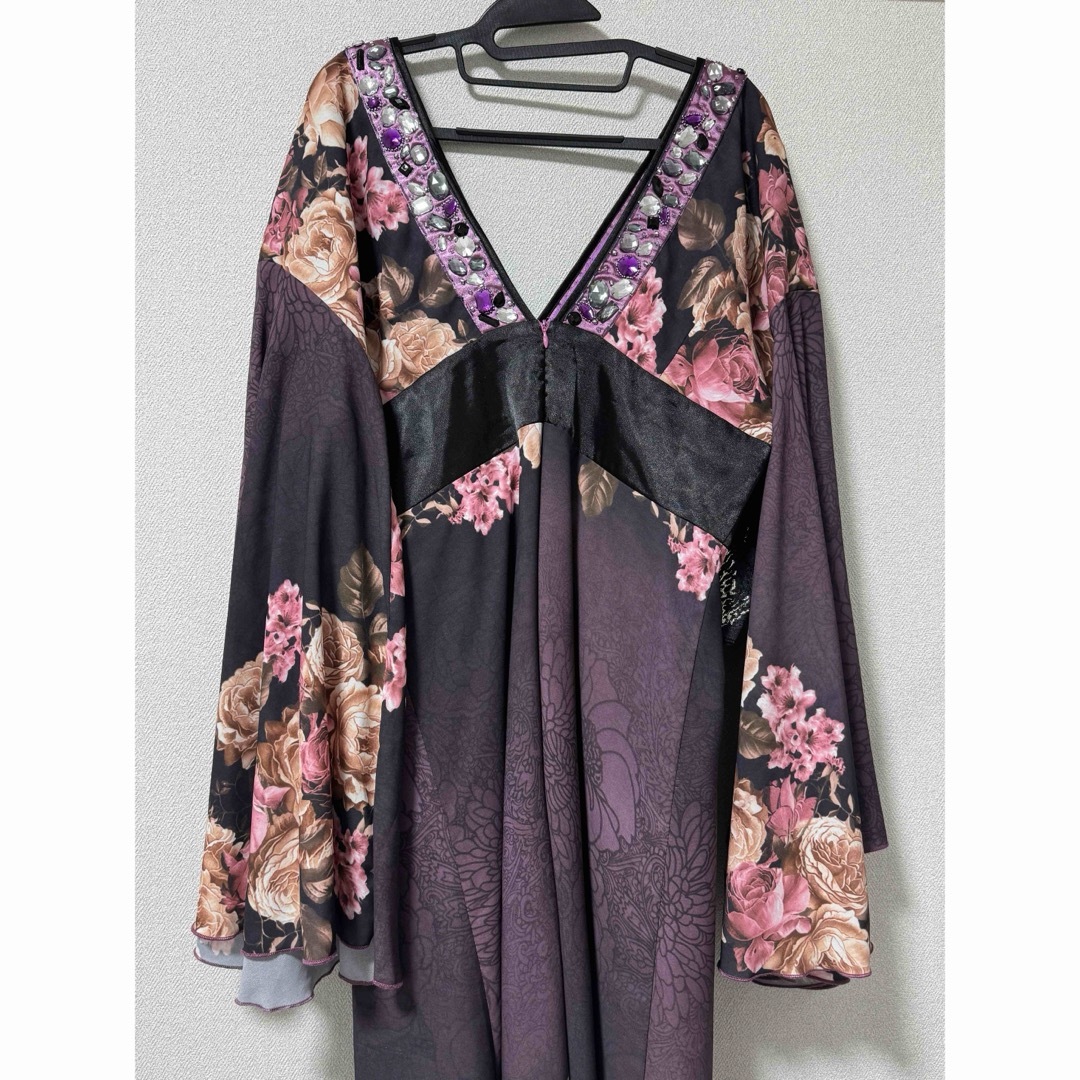 花魁 ドレス 和服 紫 XLイベント キャバ ハロウィン 流遊 ryuyu エンタメ/ホビーのコスプレ(衣装一式)の商品写真