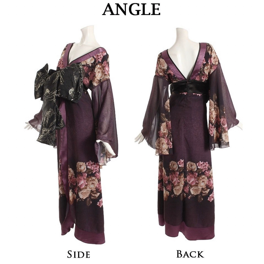 花魁 ドレス 和服 紫 XLイベント キャバ ハロウィン 流遊 ryuyu エンタメ/ホビーのコスプレ(衣装一式)の商品写真