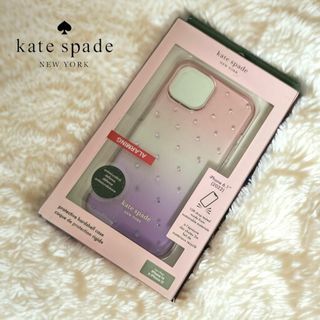 ケイトスペードニューヨーク(kate spade new york)のKate Spade スマホケース iPhone14/13　パープルドット(iPhoneケース)