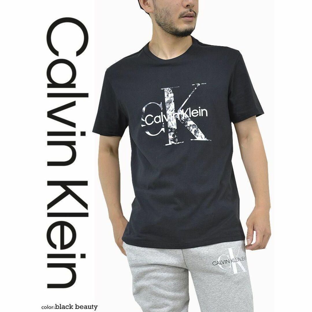 Calvin Klein(カルバンクライン)の新品 CALVIN KLEIN カルバン・クライン モノグラム 半袖Tシャツ 黒 メンズのトップス(Tシャツ/カットソー(半袖/袖なし))の商品写真