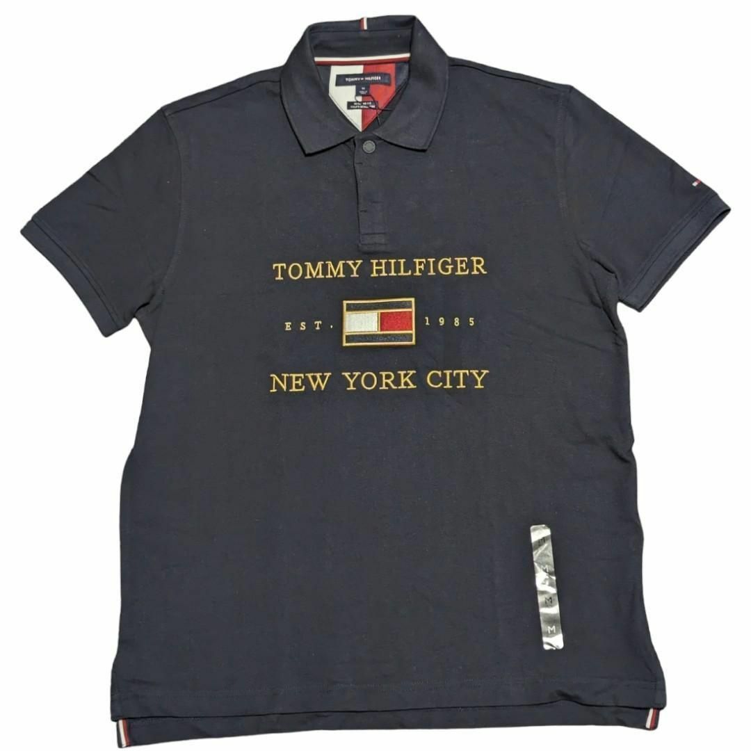 TOMMY HILFIGER(トミーヒルフィガー)のTOMMYHILFIGER ポロシャツ ゴルフウェア 刺繍 L ネイビー ゴルフ メンズのトップス(ポロシャツ)の商品写真