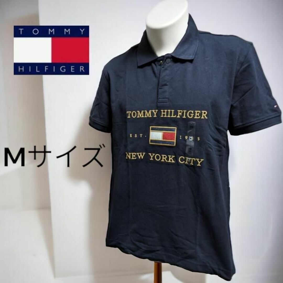 TOMMY HILFIGER(トミーヒルフィガー)のTOMMYHILFIGER ポロシャツ ゴルフウェア 刺繍 M ネイビー ゴルフ メンズのトップス(ポロシャツ)の商品写真