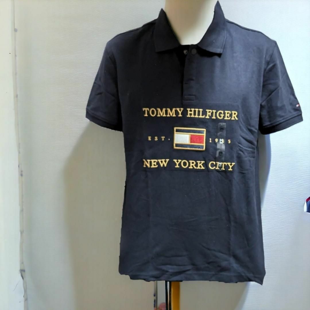 TOMMY HILFIGER(トミーヒルフィガー)のTOMMYHILFIGER ポロシャツ ゴルフウェア 刺繍 M ネイビー ゴルフ メンズのトップス(ポロシャツ)の商品写真