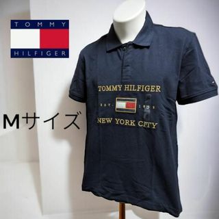 トミーヒルフィガー(TOMMY HILFIGER)のTOMMYHILFIGER ポロシャツ ゴルフウェア 刺繍 M ネイビー ゴルフ(ポロシャツ)