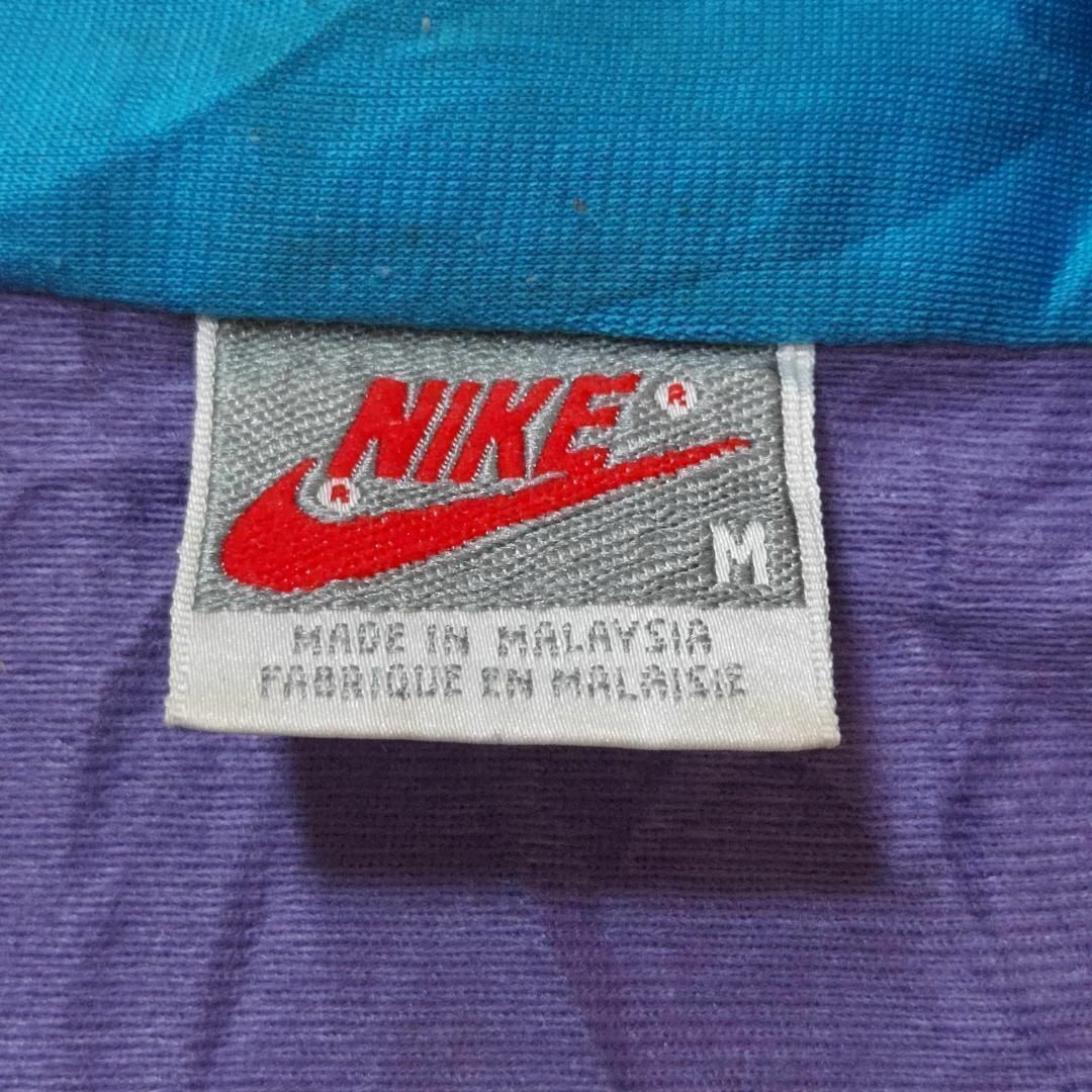 NIKE(ナイキ)のNIKE ナイキ トラックジャケット 90s 配色 ロゴ刺繍 M 紫 グレー 青 メンズのトップス(ジャージ)の商品写真