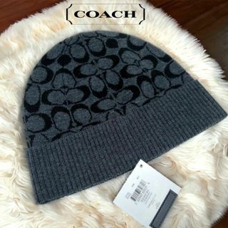 コーチ COACH ニット帽 シグネチャー柄シグネチャー ニット ビーニー